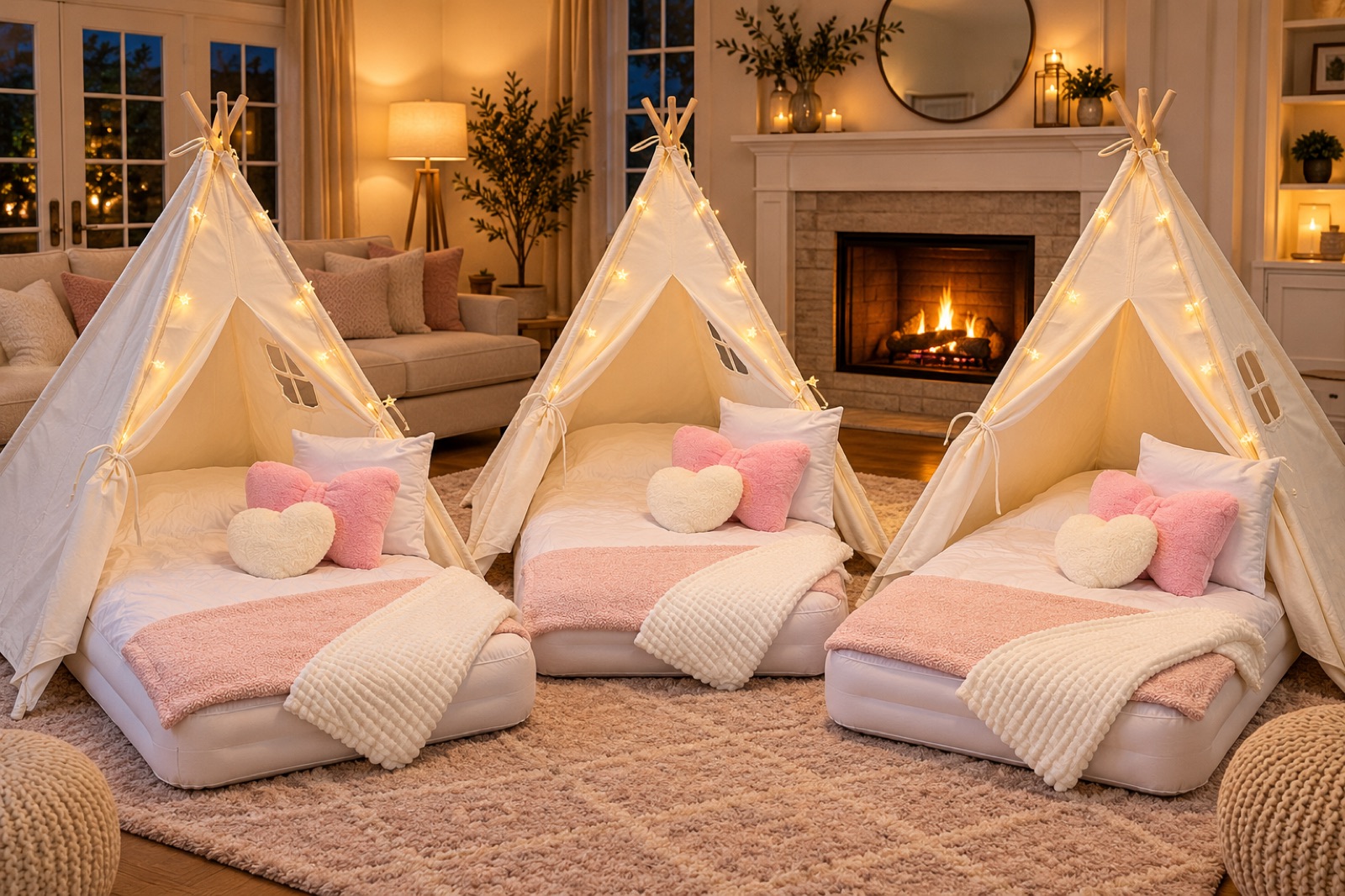 Three Cotton Candy tents side by side